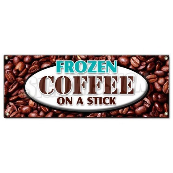 Signmission FROZEN COFFEE ON A STICK BANNER SIGN iced coffee frozen frappuchino popsicle B-Frozen Coffee On A Stick